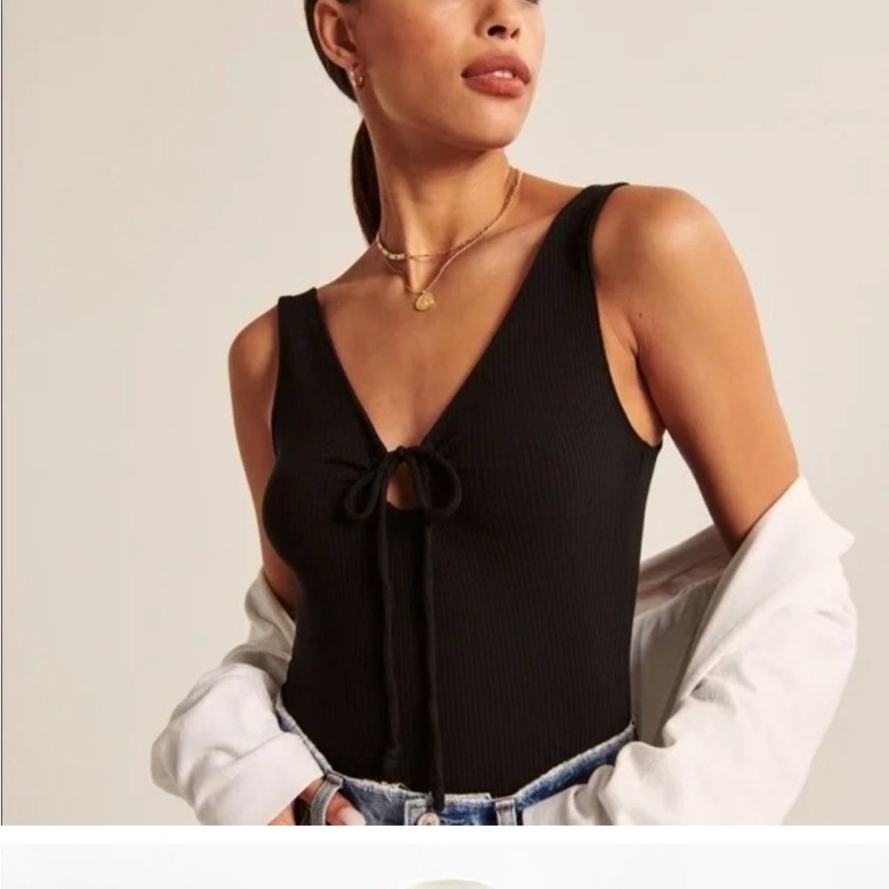 Abercrombie & Fitch Black V-Neck Bodysuit